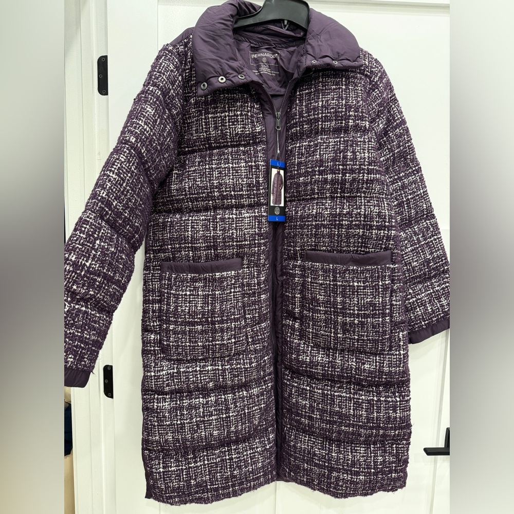Bernardo Women’s Tweed Puffer Coat NWT